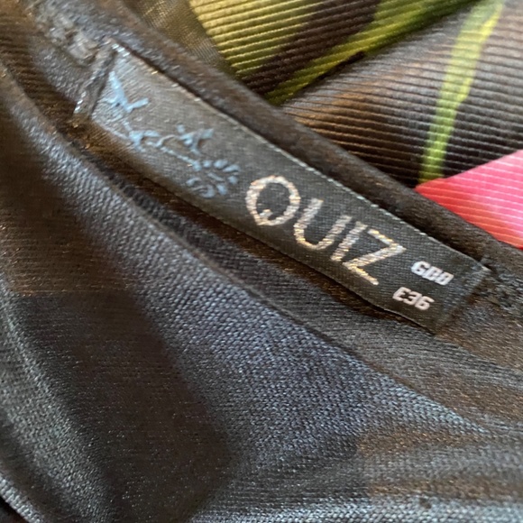 A-Line satin sheer striped black rose skirt - Picture 6 of 7